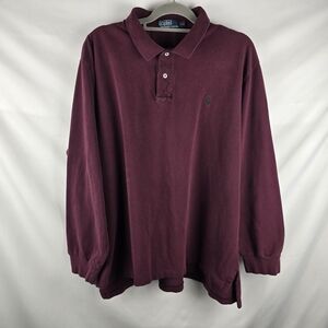 Polo by Ralph Lauren Men's Burgundy Long Sleeve Shirt